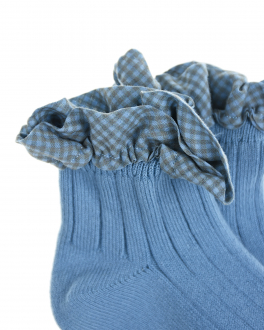 Голубые носки с оборками в клетку Collegien Голубой, арт. 3461 803 | Фото 2