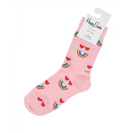 Розовые носки Happy Socks | Фото 1
