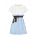 Платье с юбкой в бело-голубую полоску Fendi | Фото 1