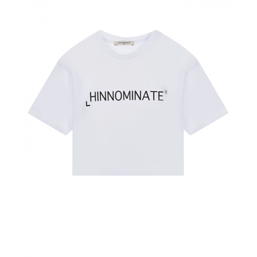 Белая футболка с черным лого Hinnominate | Фото 1