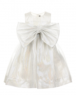 Белое платье с пышным бантом Simonetta , арт. 1N1282 NB460 101AG | Фото 1