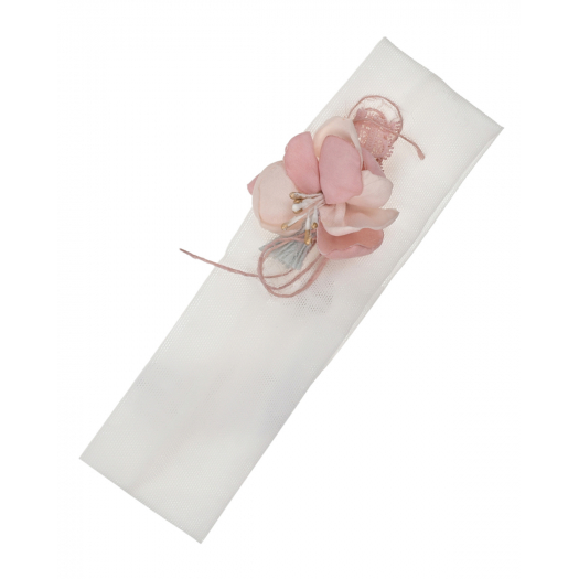 Белая повязка с розовым цветком Amaya | Фото 1