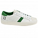 Кеды на шнуровке с зелеными деталями, белые D.A.T.E. | Фото 2