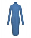 Голубое платье из шерстяного трикотажа