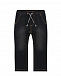 Черные джинсы с поясом-кулиской Sanetta Kidswear | Фото 4