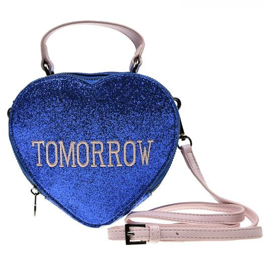 Синяя сумка в форме сердца 6x15x17 см Alberta Ferretti | Фото 1