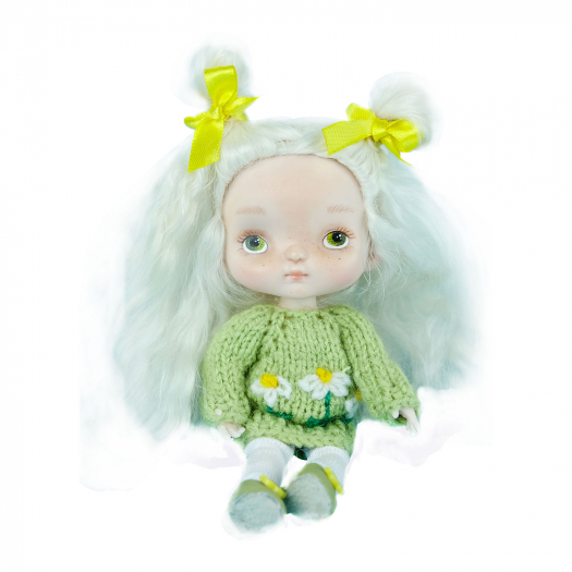 Кукла мини Холли с натуральными волосами из шерсти Carolon | Фото 1