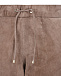 Коричневые брюки из замши  | Фото 6