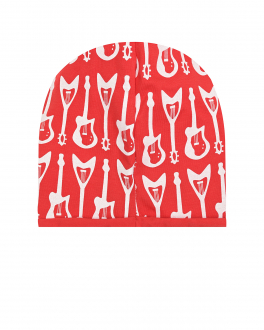 Красная шапка с принтом &quot;гитары&quot; Catya Красный, арт. 216067 9289 | Фото 2
