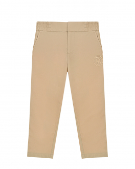 Бежевые брюки с логотипом Burberry Бежевый, арт. KB4 LEONARD:EBSF 8047757 SOFT FAWN A7405 | Фото 1