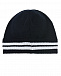 Темно-синяя шапка с полосками на отвороте Moncler | Фото 2