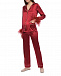 Шелковая пижама бордового цвета с декором на рукавах  | Фото 3