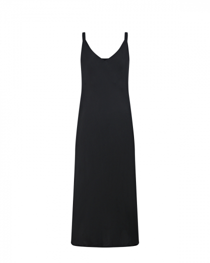 Черное платье-комбинация из шелка Dan Maralex | Фото 1