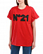 Красная футболка с аппликацией-логотипом No. 21 | Фото 7