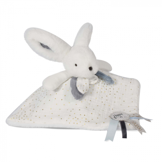 Мягкая игрушка &quot;Кролик Happy Glossy&quot;, голубой Doudou et Compagnie | Фото 1