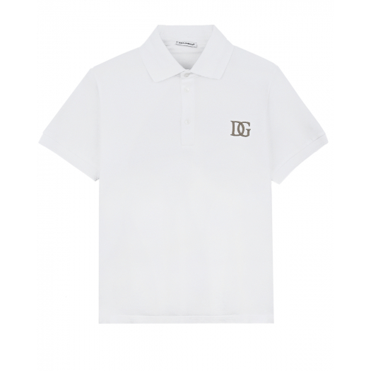 Белая футболка-поло с логотипом Dolce&Gabbana | Фото 1