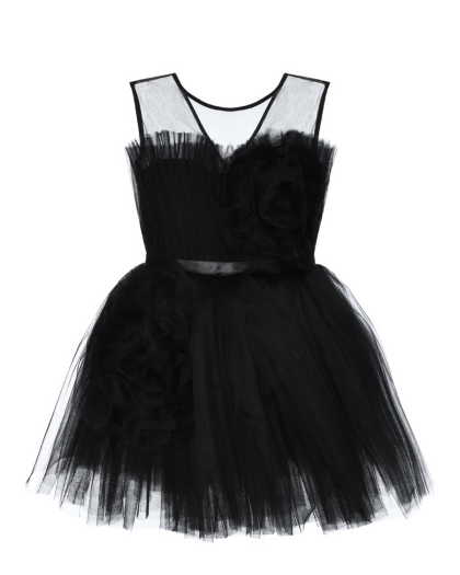 Платье с пышной юбкой и прозрачным верхом, черное Sasha Kim | Фото 1