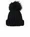 Черная шерстяная шапка со стразами Joli Bebe | Фото 2