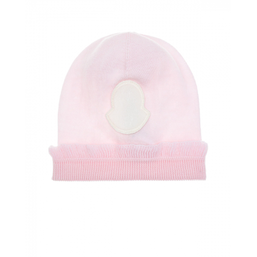 Розовая шапка с рюшей Moncler | Фото 1