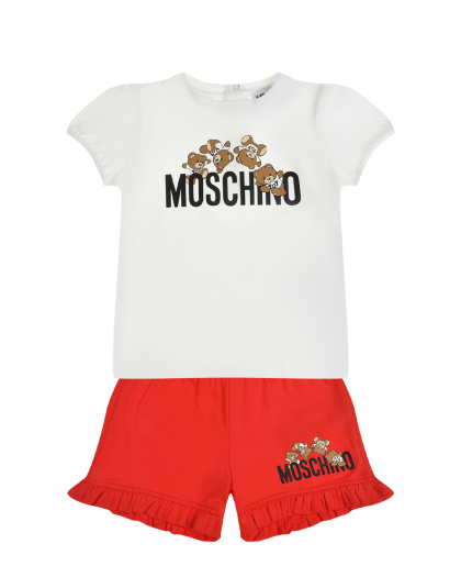 Комплект: футболка и шорты с рюшами Moschino | Фото 1