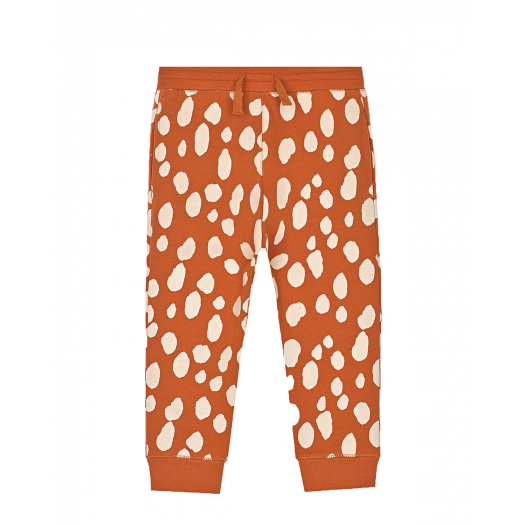 Оранжевые спортивные брюки с принтом &quot;олень&quot; Stella McCartney | Фото 1