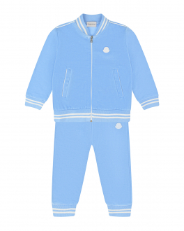Голубой велюровый спортивный костюм Moncler Голубой, арт. 8M00021 8999Y 713 | Фото 1