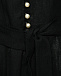 Льняное мини-платье с жемчужными пуговицами, черное Forte dei Marmi Couture | Фото 7