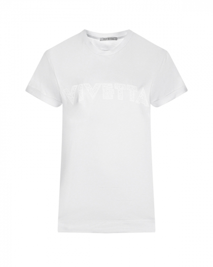 Белая футболка с отворотами на рукавах Vivetta | Фото 1