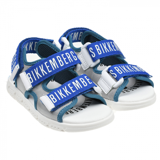 Синие сандалии с серыми вставками Bikkembergs | Фото 1