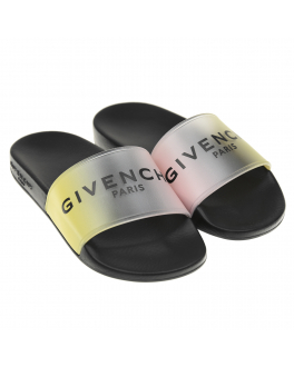 Шлепки с логотипом Givenchy Серебристый, арт. H19043 UNIQUE | Фото 1