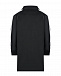 Черное пальто с рукавами из эко-кожи  | Фото 3