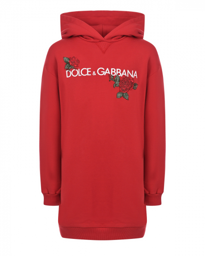 Платье-худи с вышивкой &quot;розы&quot; Dolce&Gabbana | Фото 1