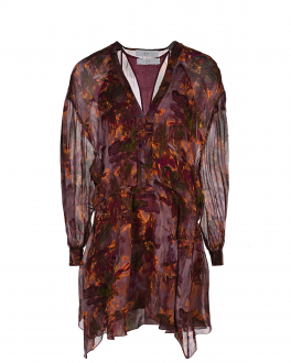 Бордовое платье с цветочным принтом IRO Бордовый, арт. 21WWP33GARETH BUR1521W | Фото 1