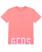 Розовая футболка с логотипом на подоле GCDS | Фото 1