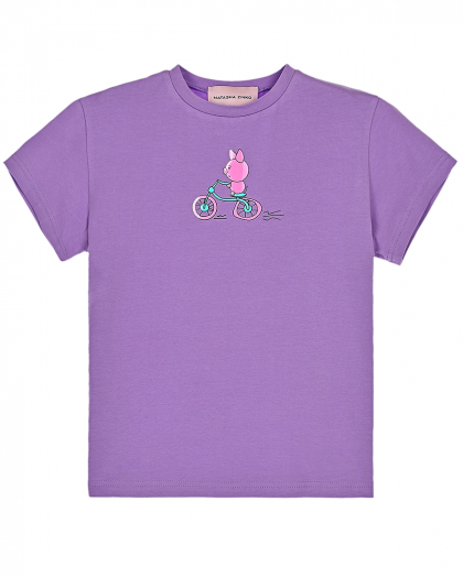 Фиолетовая футболка с принтом  | Фото 1