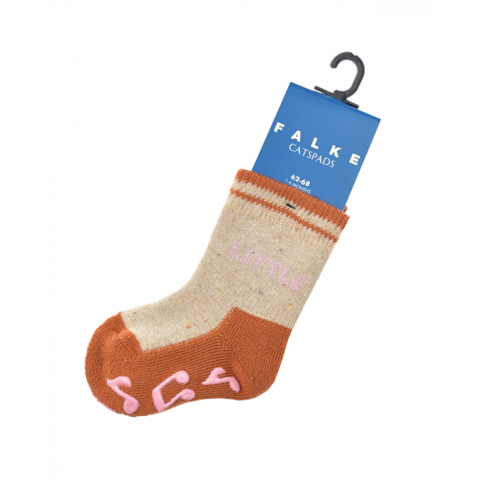 Бежевые носки с розовым лого Falke | Фото 1