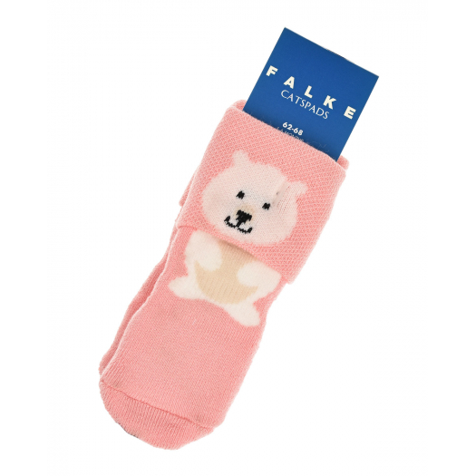 Розовые носки с принтом &quot;медвежонок&quot; Falke | Фото 1