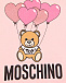 Розовая футболка с принтом &quot;медвежонок&quot; Moschino | Фото 3