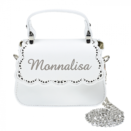 Белая сумка Bimba с принтом Monnalisa | Фото 1
