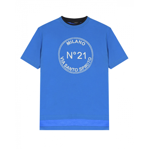 Синяя футболка с логотипом No. 21 | Фото 1