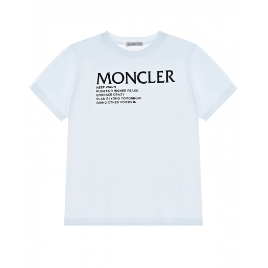Белая футболка с логотипом Moncler | Фото 1