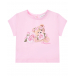 Розовая футболка с принтом &quot;мишка&quot; Monnalisa | Фото 1