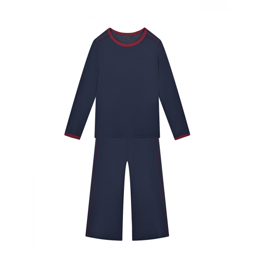 Темно-синяя пижама с красной отделкой AMIKI | Фото 1