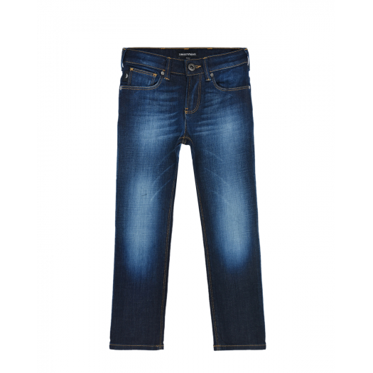 Темно-синие slim джинсы Emporio Armani | Фото 1