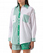 Рубашка в бело-зеленую полоску Forte dei Marmi Couture | Фото 6