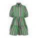 Зеленое платье-рубашка с принтом в полоску Dan Maralex | Фото 1