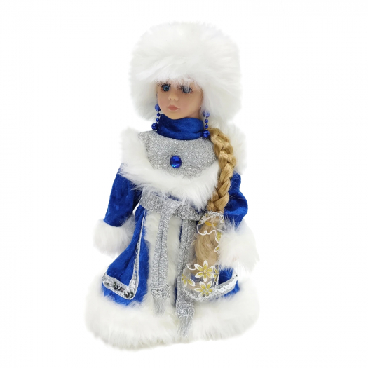 Декор Снегурочка в голубой с серебром шубе и шапке, 40 см TRIUMPH | Фото 1