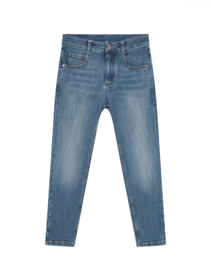 Синие выбеленные джинсы Brunello Cucinelli | Фото 1
