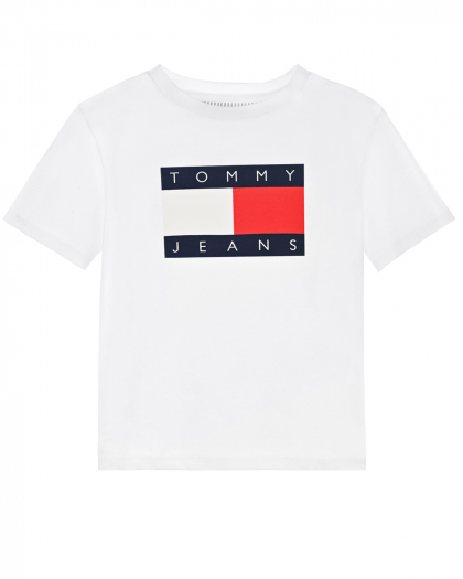 Белая футболка с логотипом Tommy Hilfiger | Фото 1