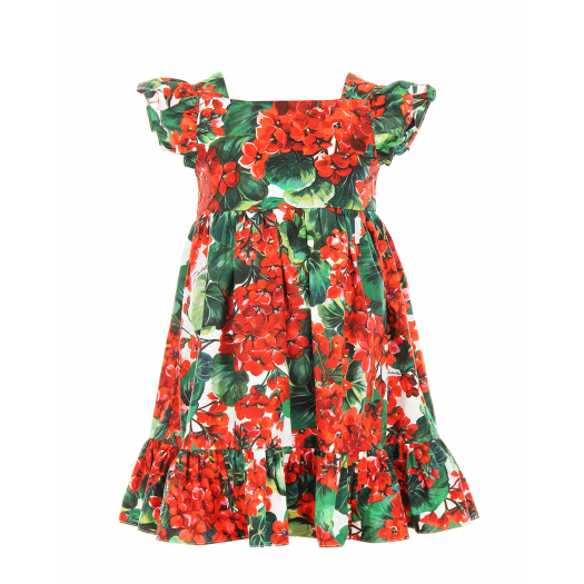 Платье и штанишки с принтом &quot;герань&quot; Dolce&Gabbana | Фото 1